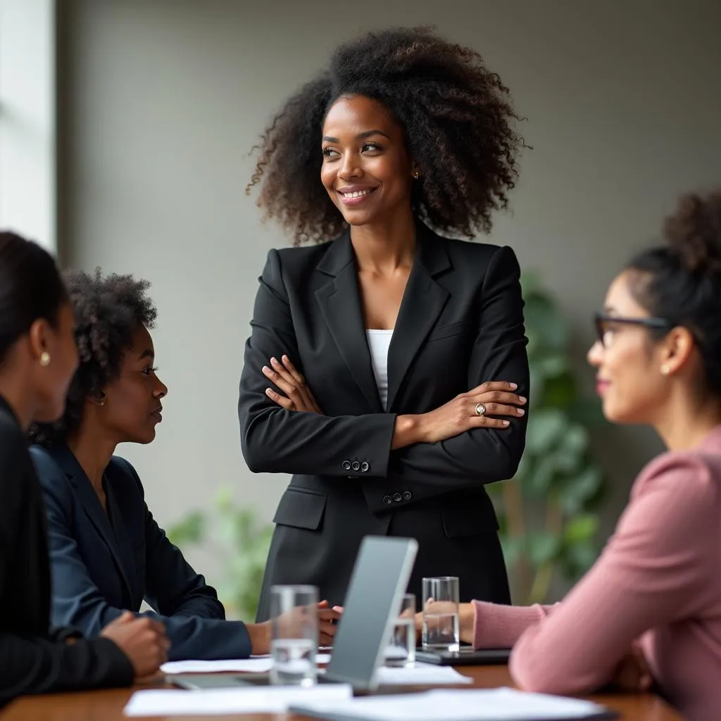 African American Woman Leading a Business Meeting