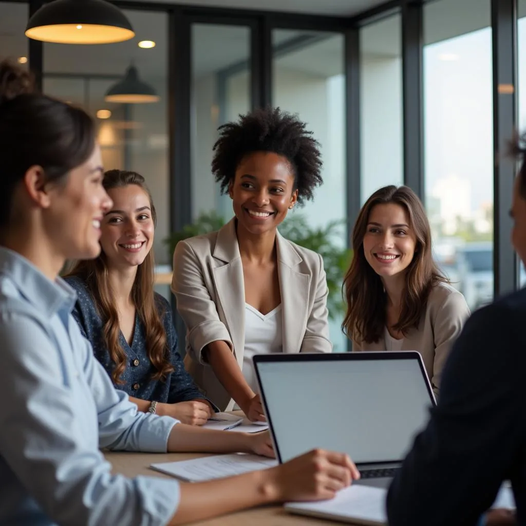 African American woman leading a business meeting