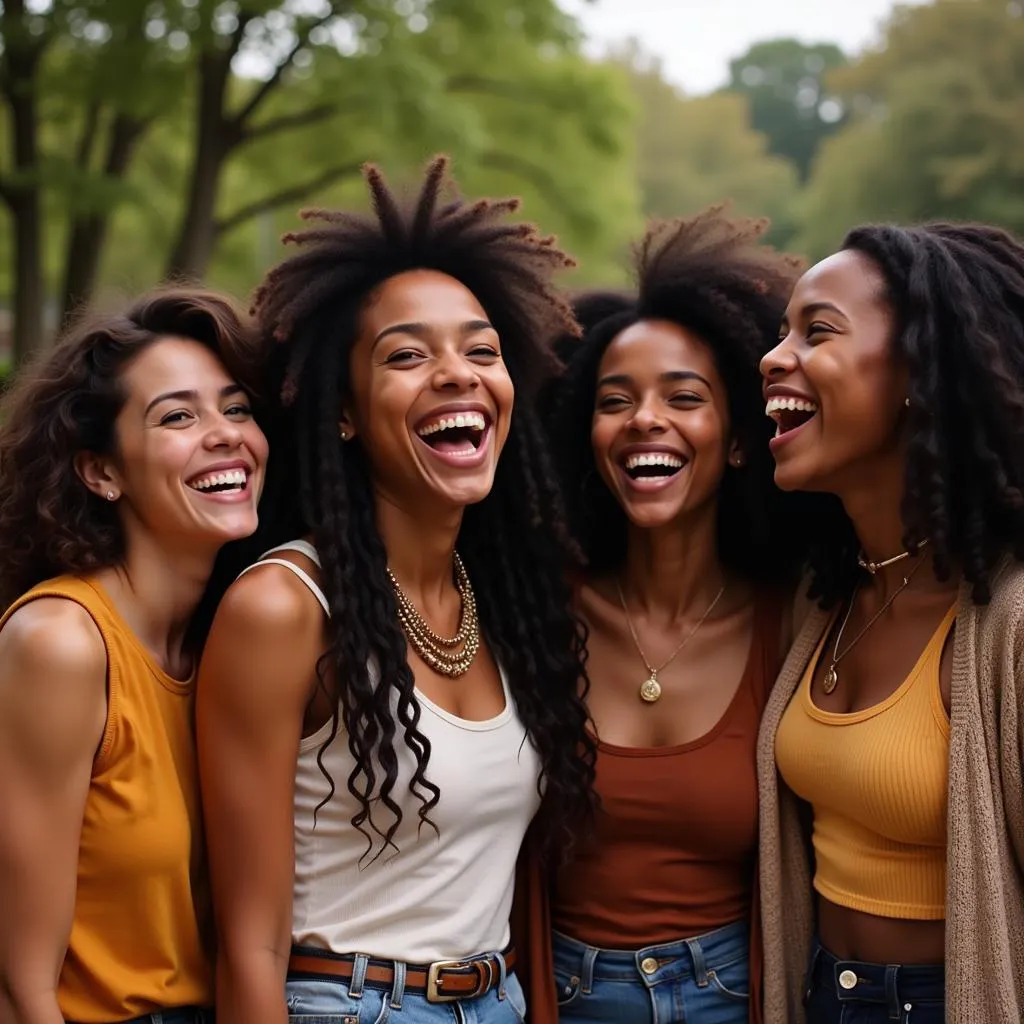 Group of African American Friends Sharing a Laugh