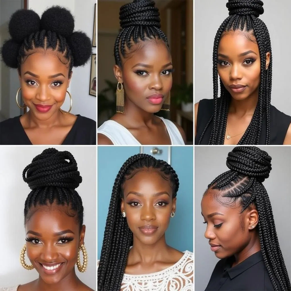 African American women with various braided hairstyles in 2019