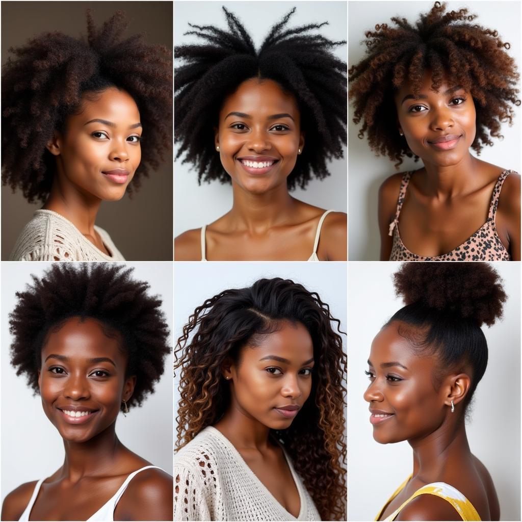 African American Women Celebrating Natural Hair