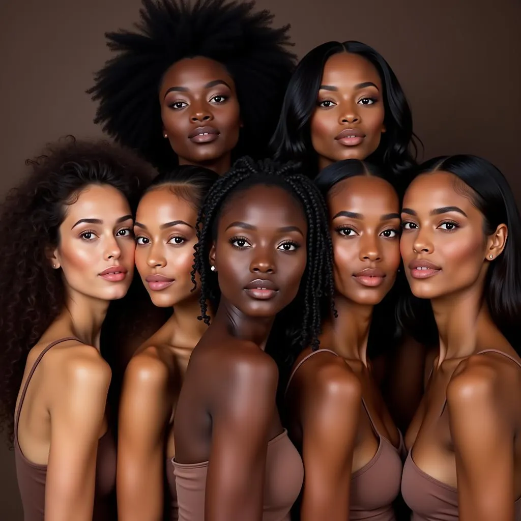 Women with different skin tones