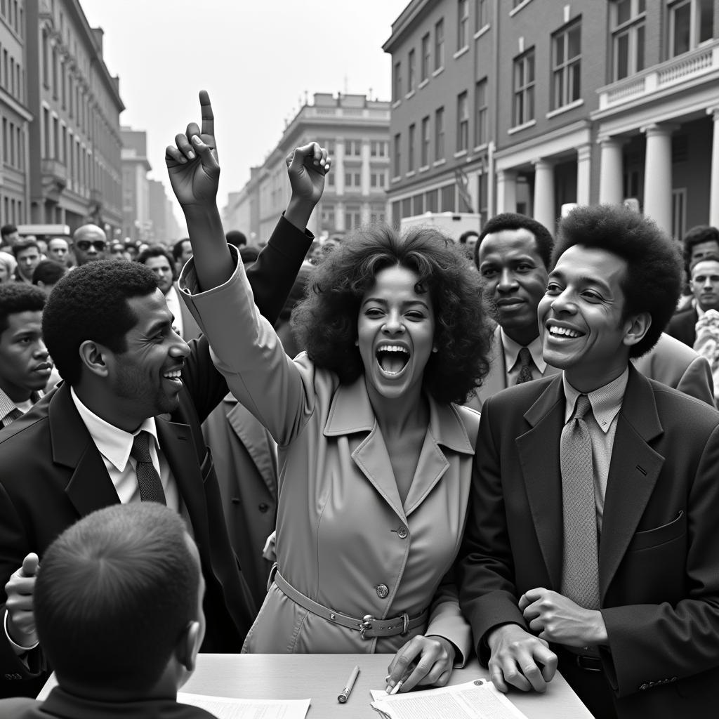 African Americans Celebrating the Voting Rights Act