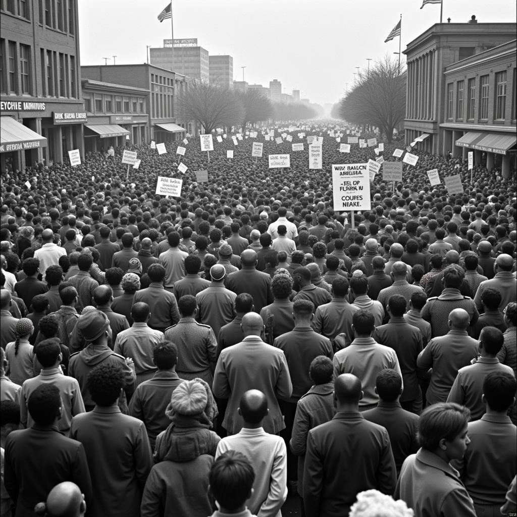 African Americans marching for voting rights