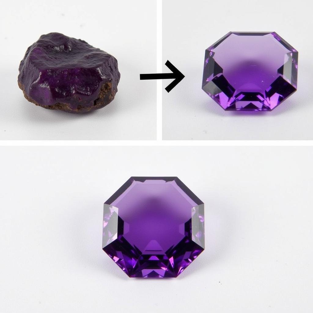 African Amethyst Octagon: From Rough to Radiant