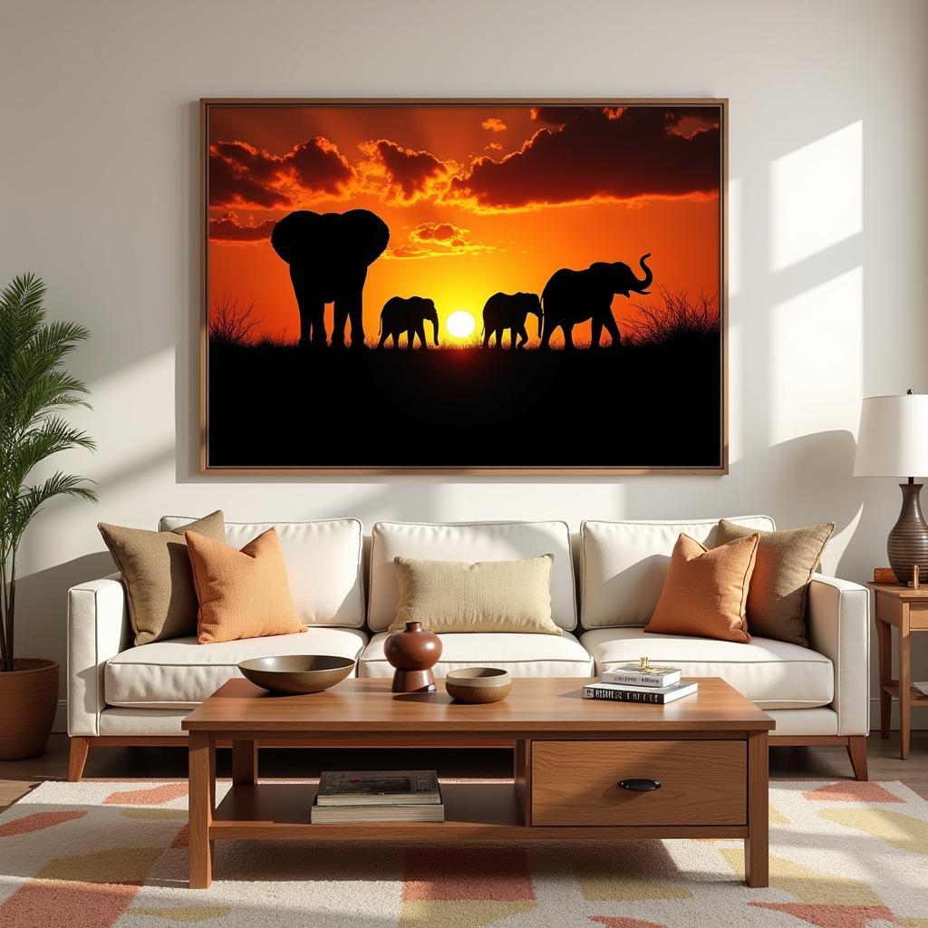 African Animal Art Print Home Decor