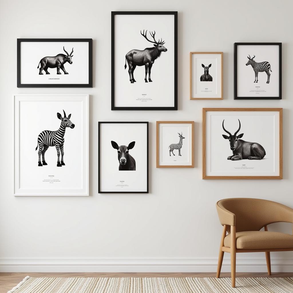 African Animal Art Print Wall Display