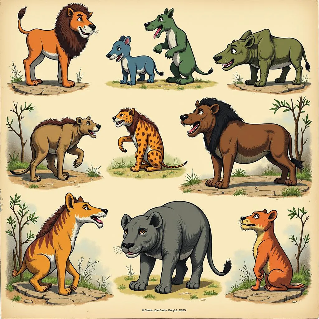 Early depictions of African animals in cartoons