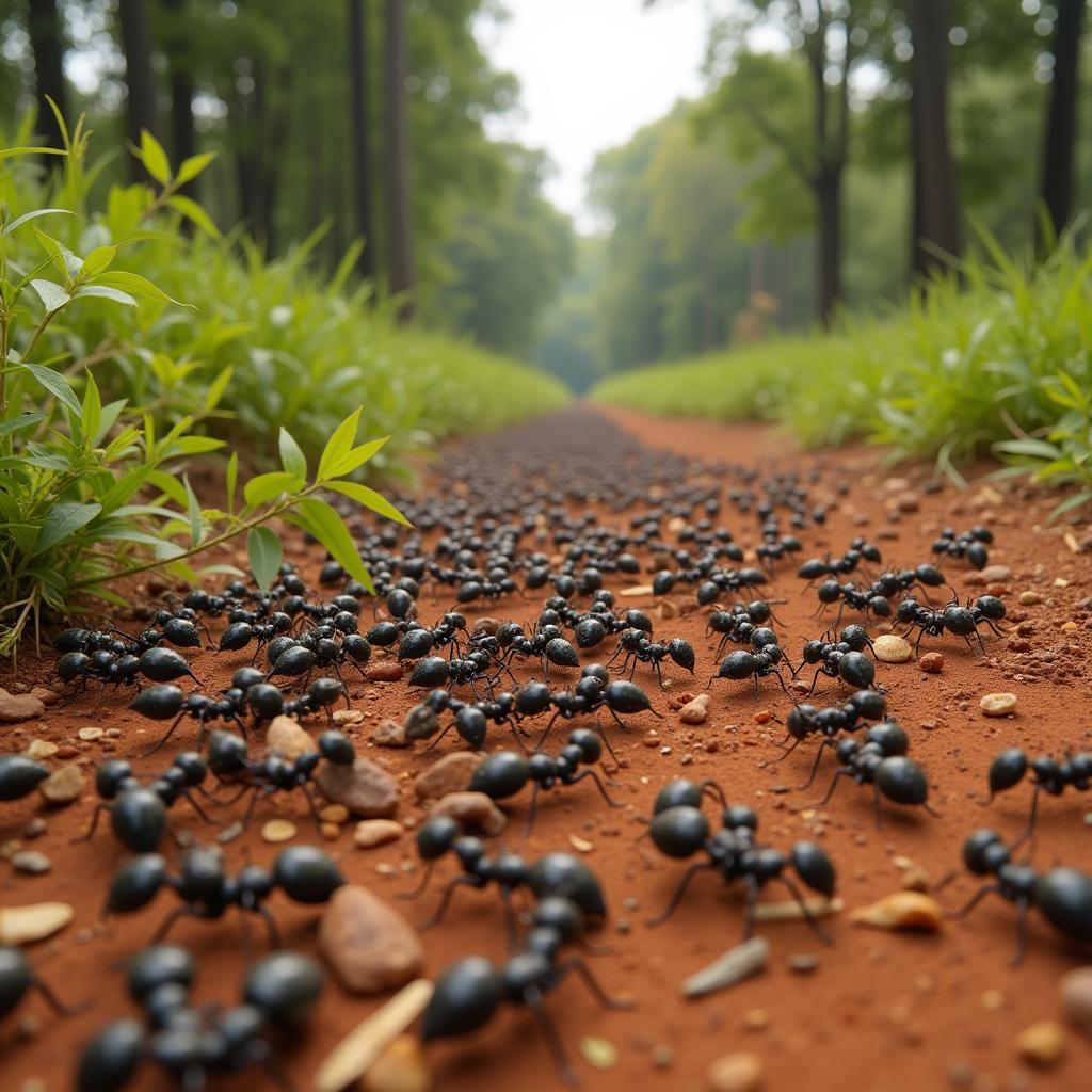 African Ant Colony on the March