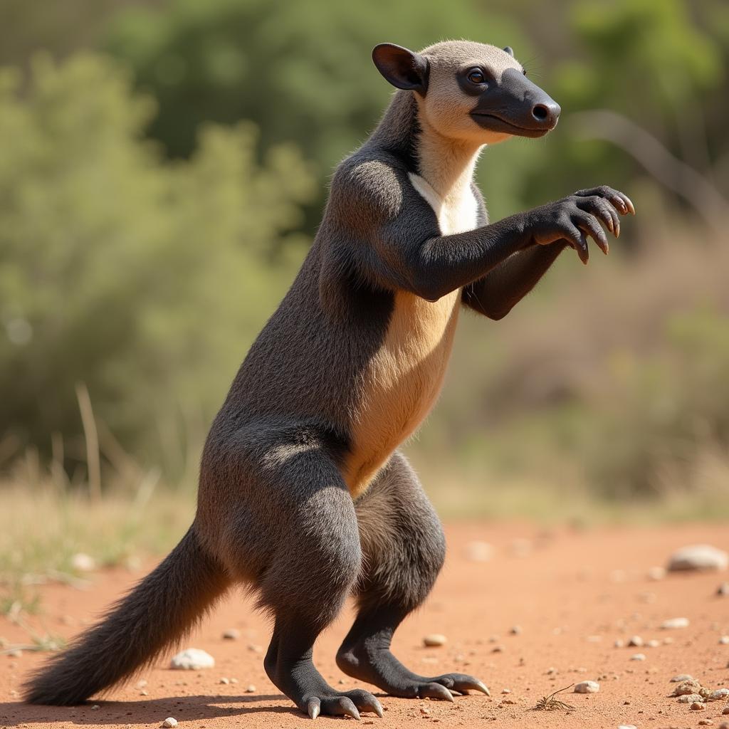 African anteater in a defensive stance