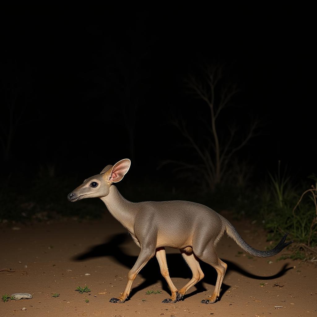 African anteater walking through the African savanna