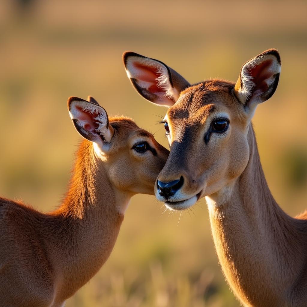 African Antelope Mother and Calf