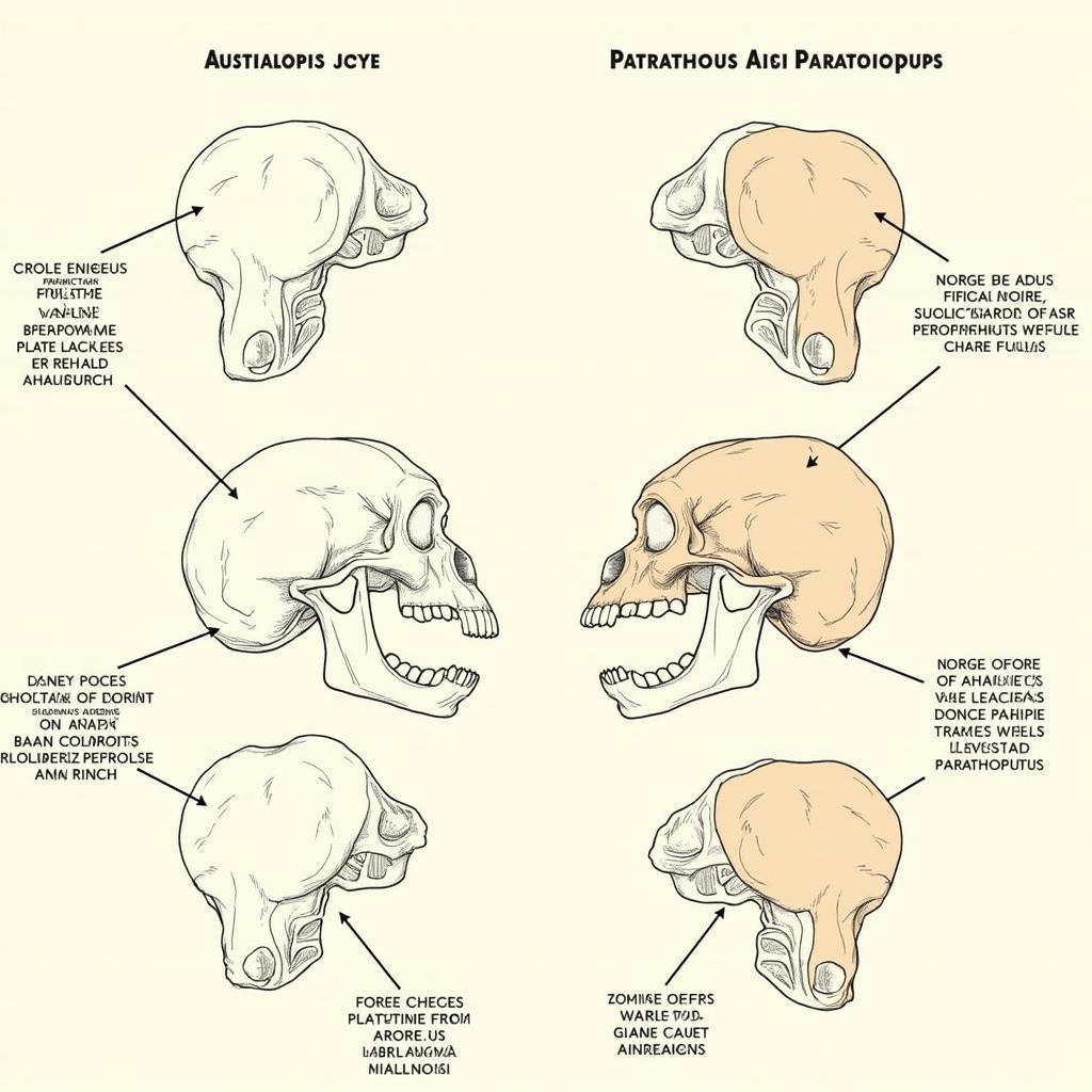 Comparison of African Ape Man Skulls