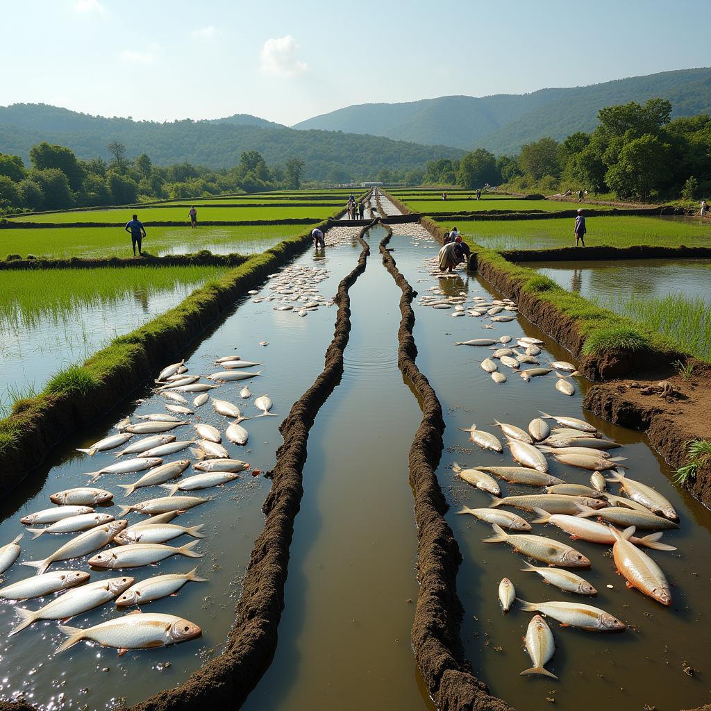 African Aquaculture Fish Farm in Operation