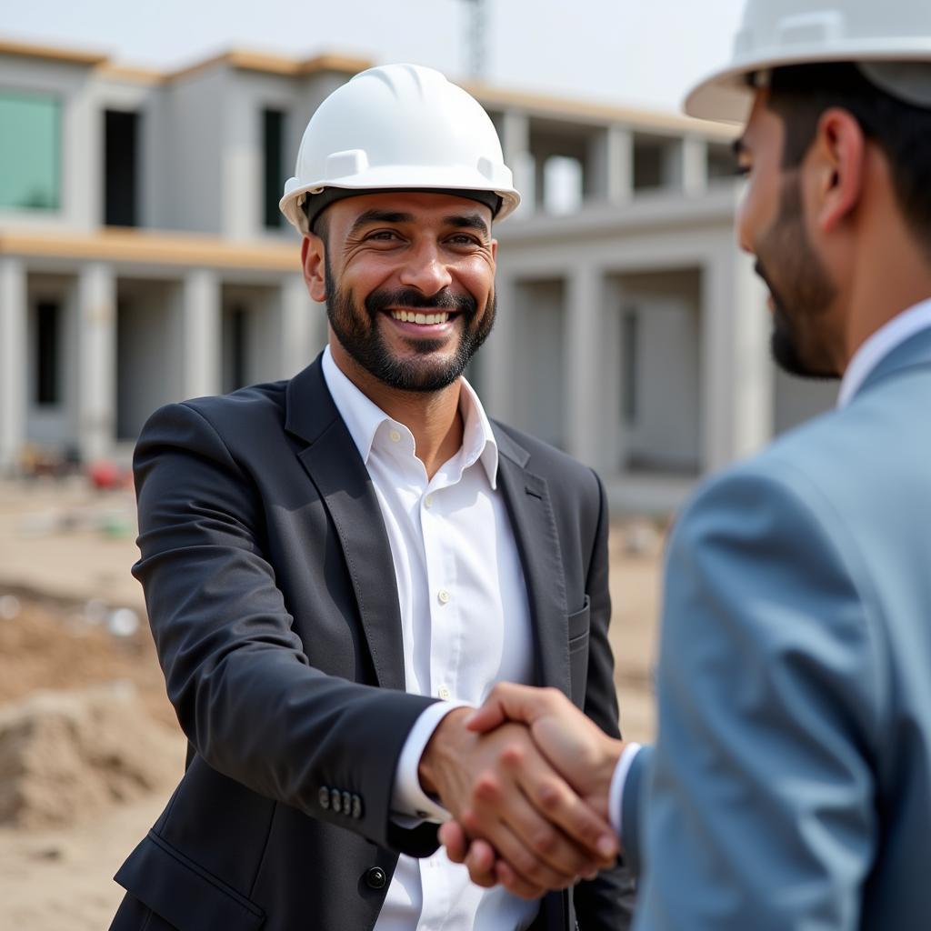 African Arab businessman shaking hands