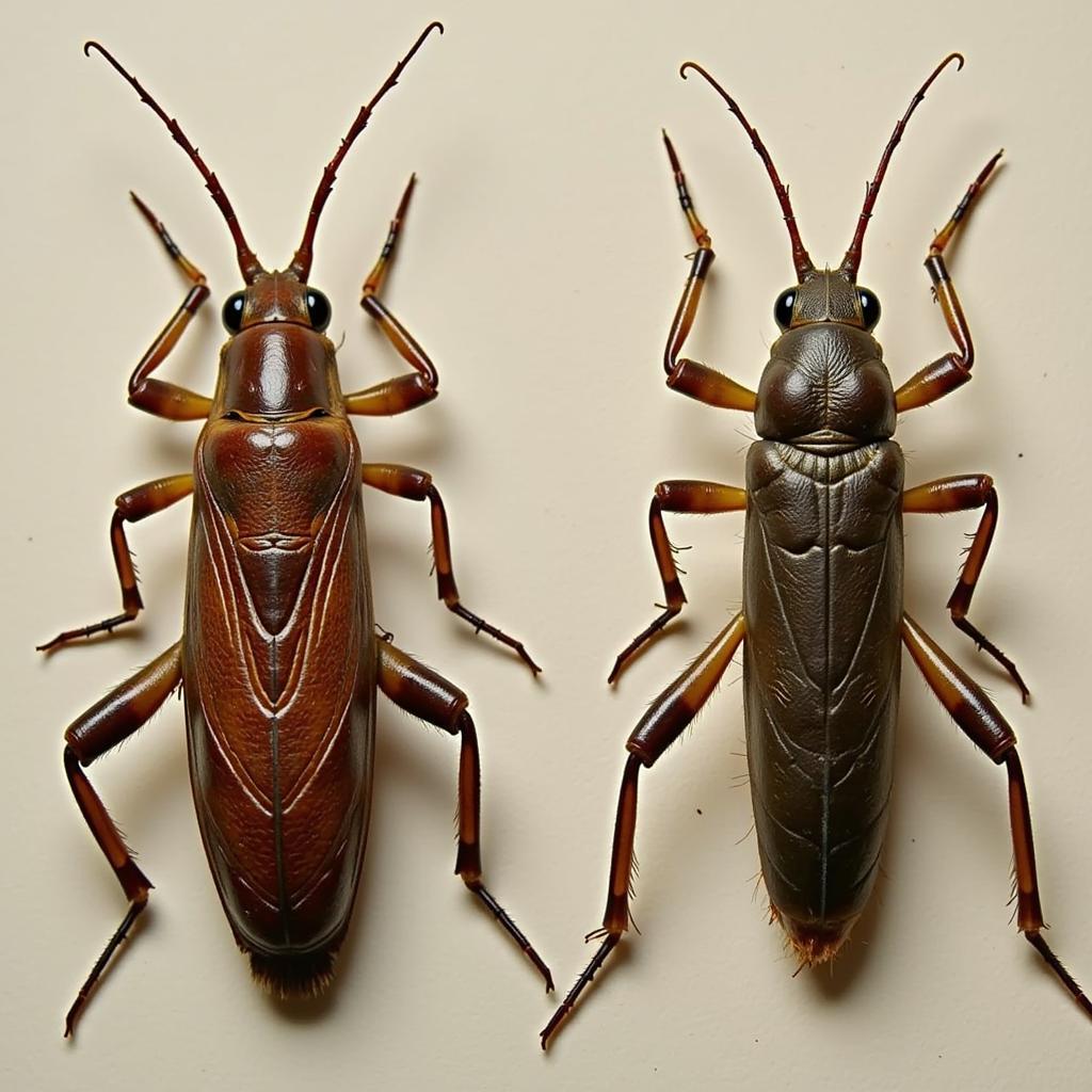 Male and female African armored crickets