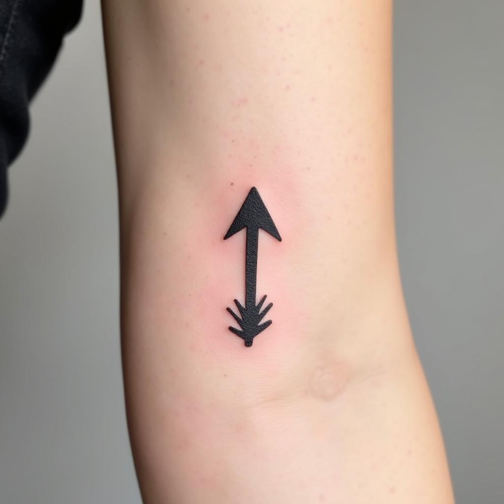 Minimalist African Arrow Tattoo Design