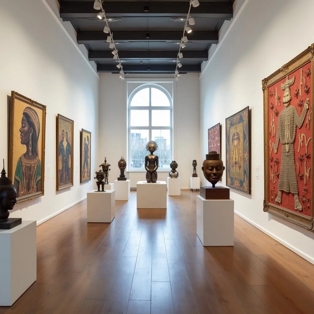 Interior of an African art gallery in London