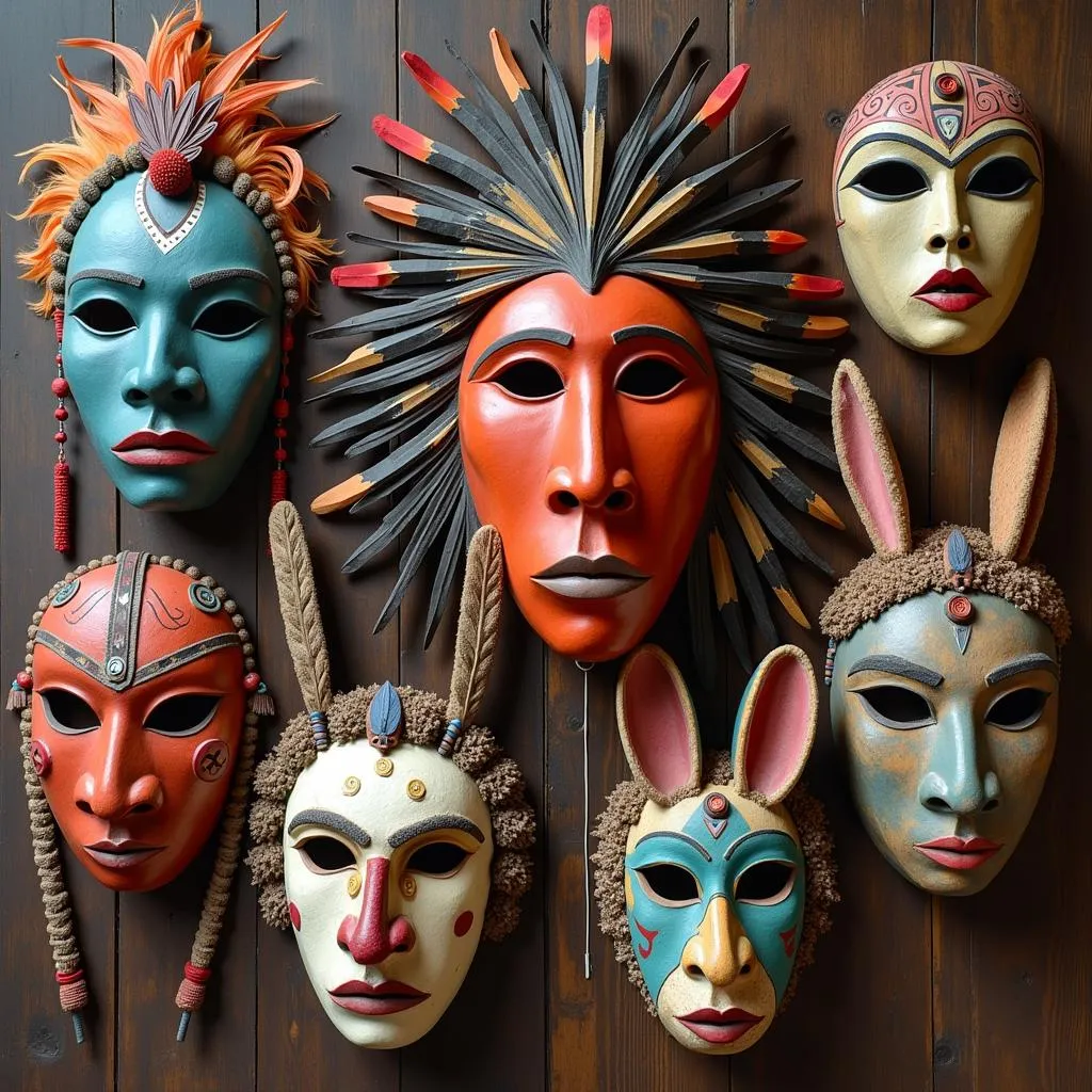 Colorful African Masks for Kids