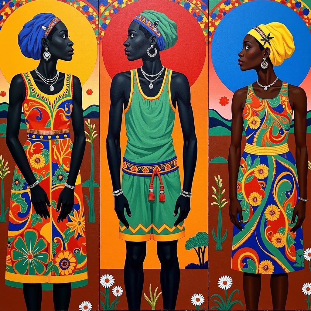 Diverse African Art Styles on Canvas