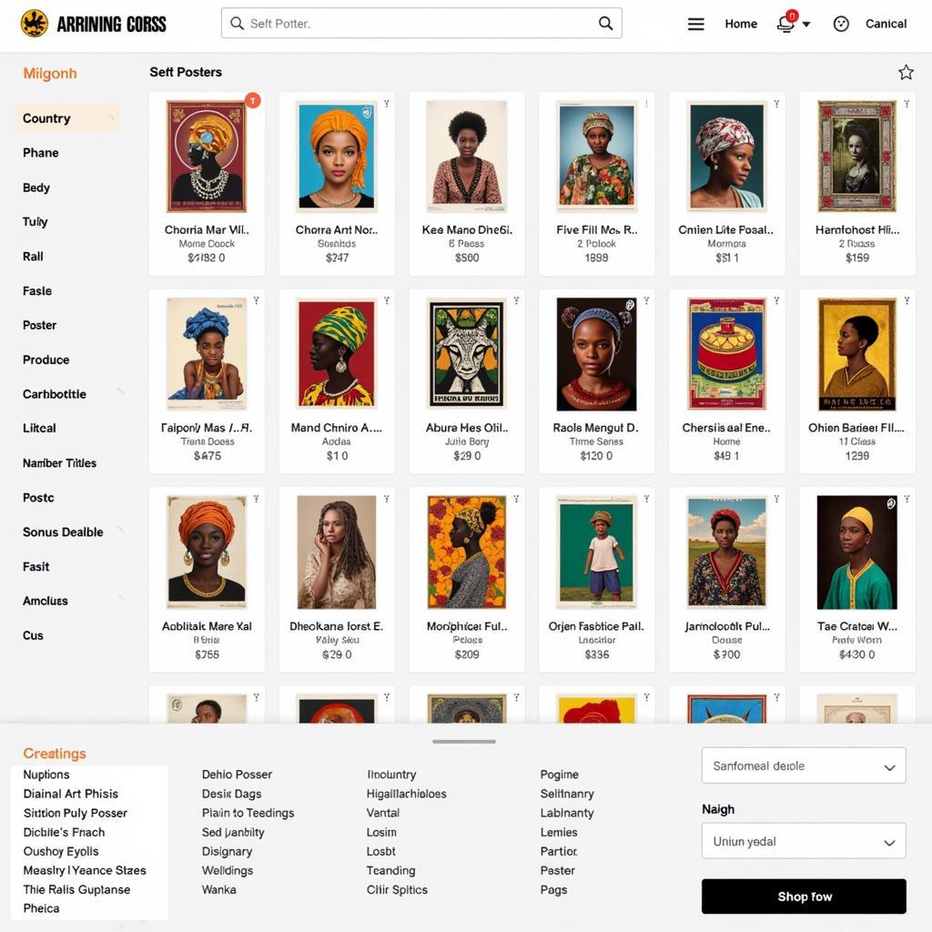 Online marketplace dedicated to selling African art posters