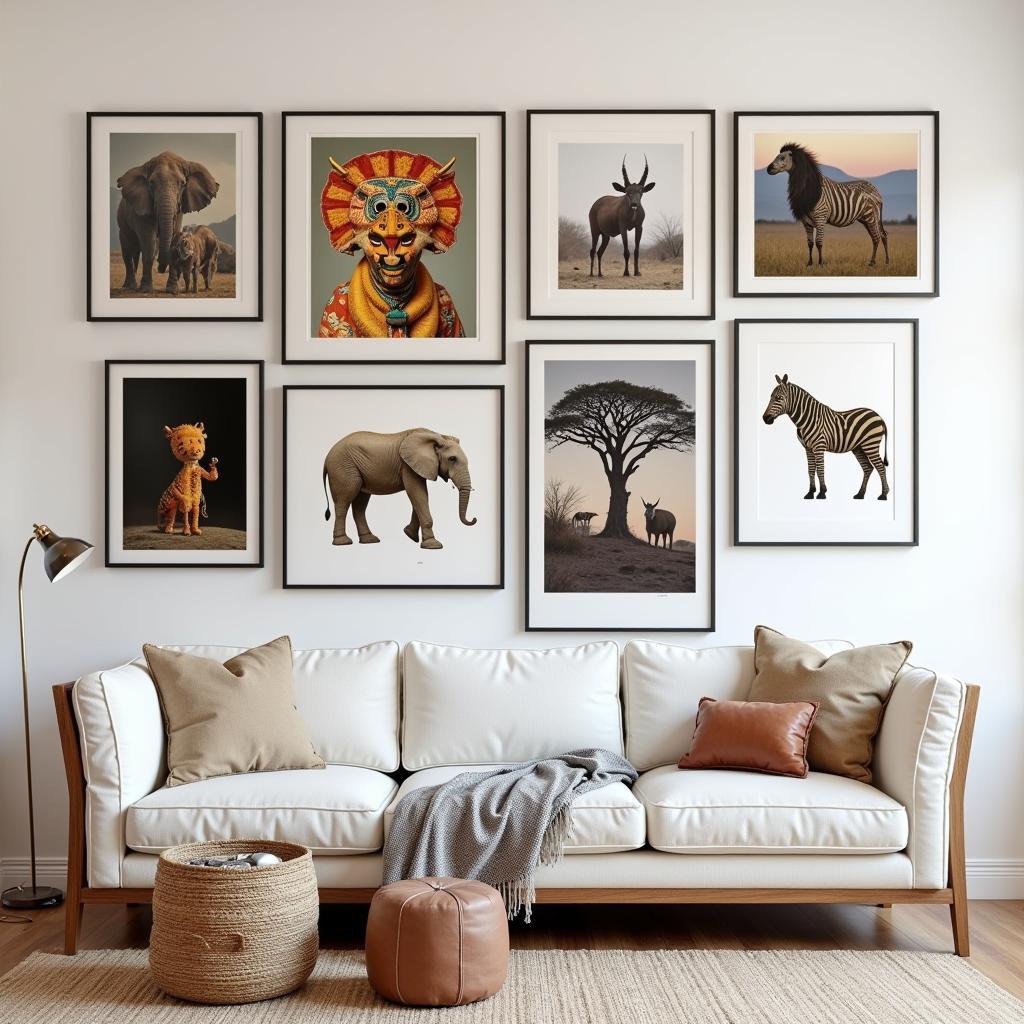 African Art Print Gallery Wall