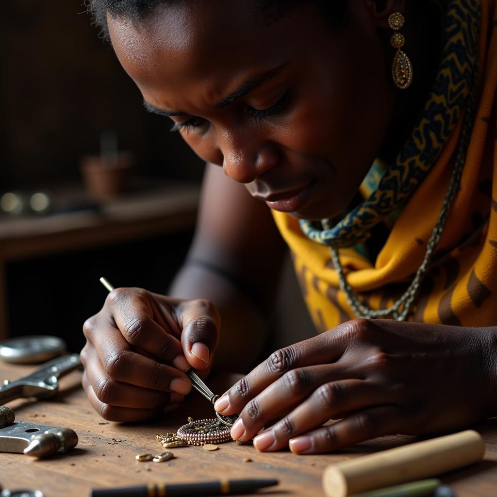 Skilled African Artisan at Work