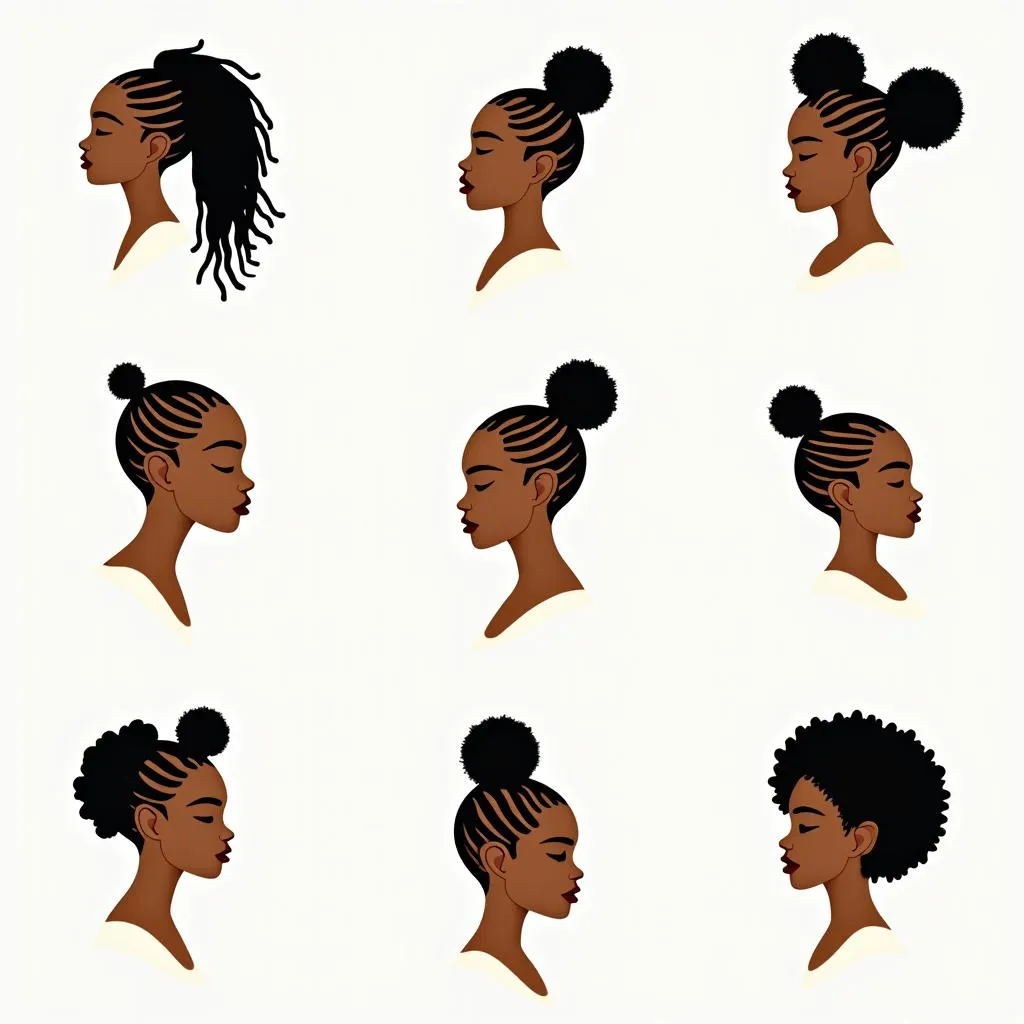 Diverse African Baby Hairs Vector Designs