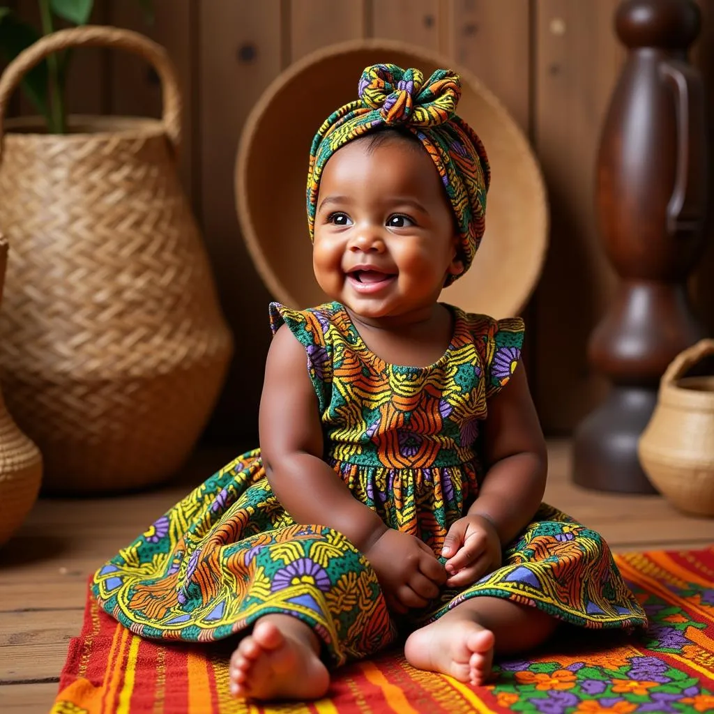 African Baby in Traditional Attire