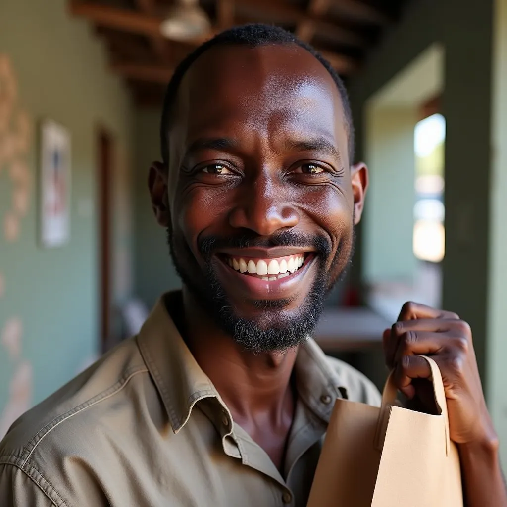 Portrait of Kofi, an African Bagger