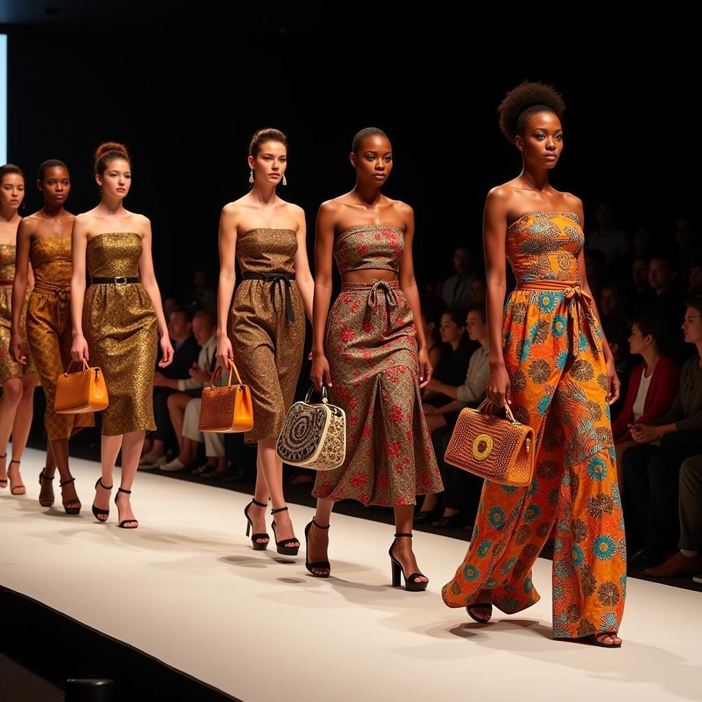 African bags featured in a cultural fashion show in the UK