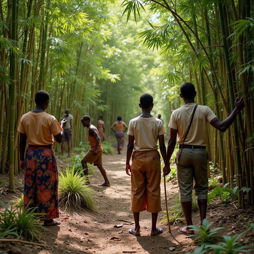 Bamboo cultivation by a local African community