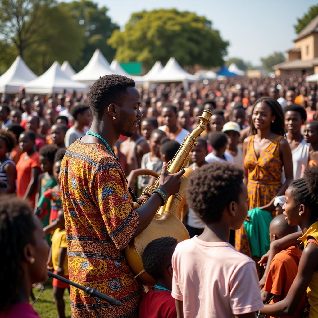 African Banda Performance at Community Gathering