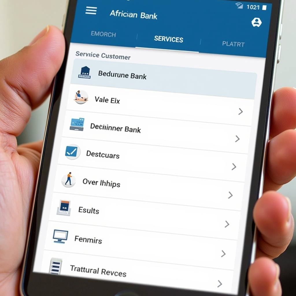 African Bank Mobile App Interface