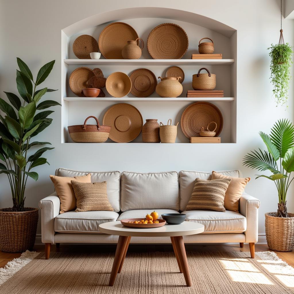 African Baskets Displayed as Home Decor