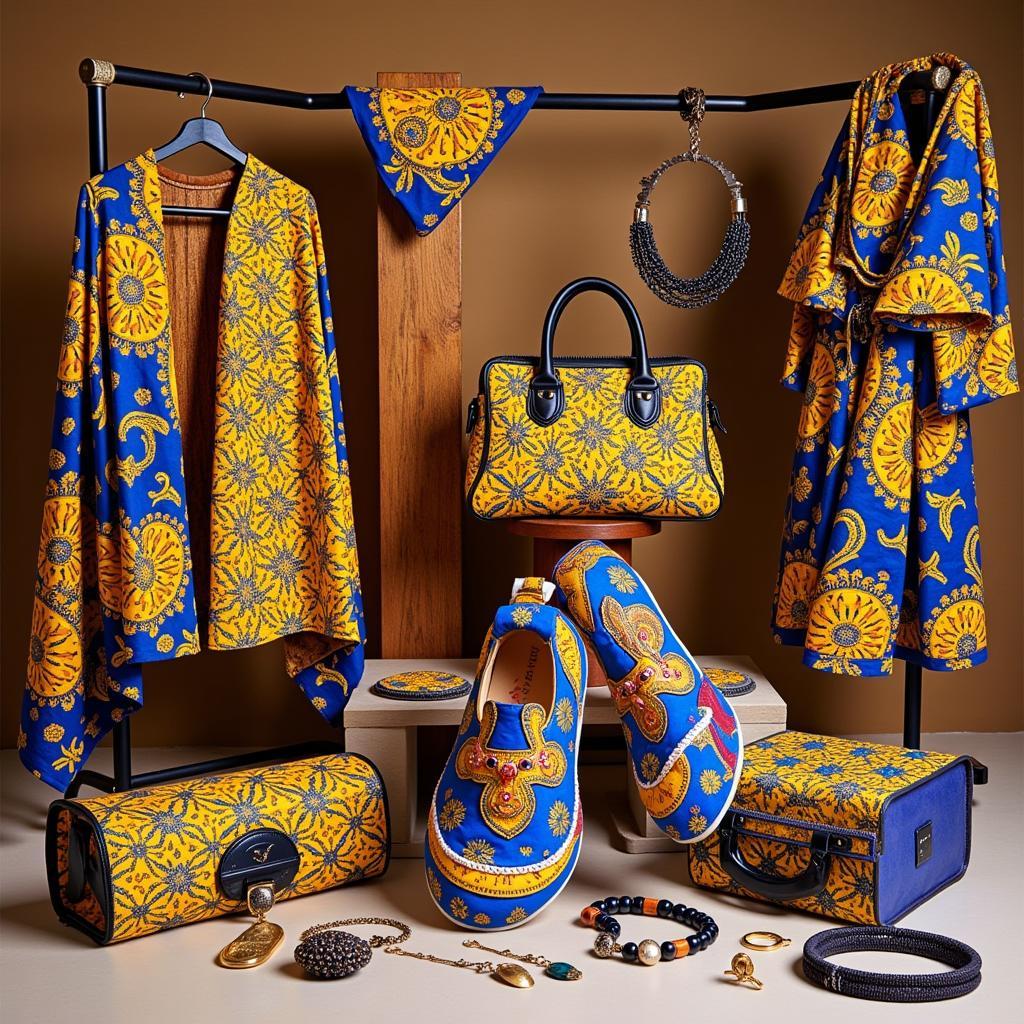 Accessories Made with African Bazin Brocade Fabric