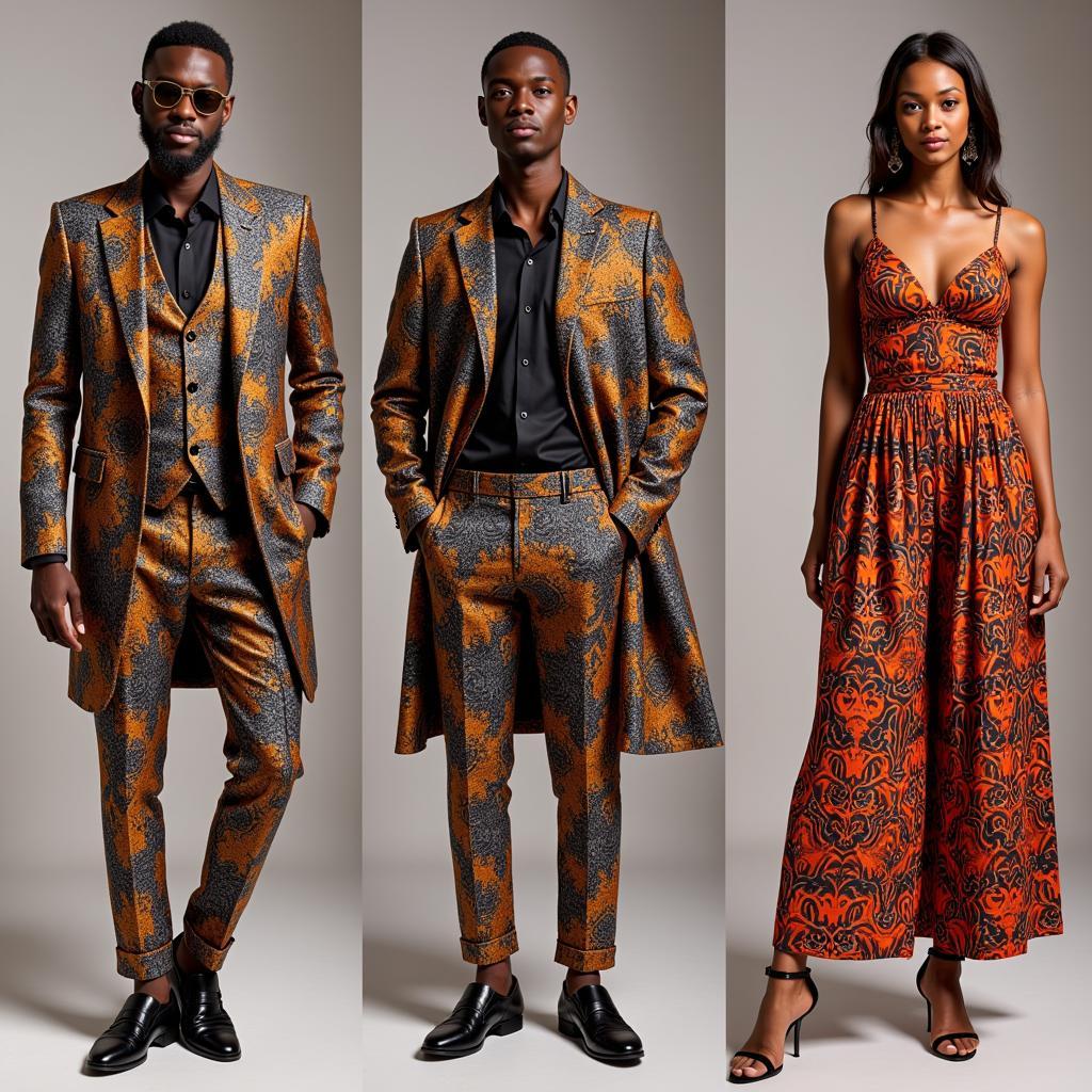 Stylish Outfits Made with African Bazin Brocade Fabric