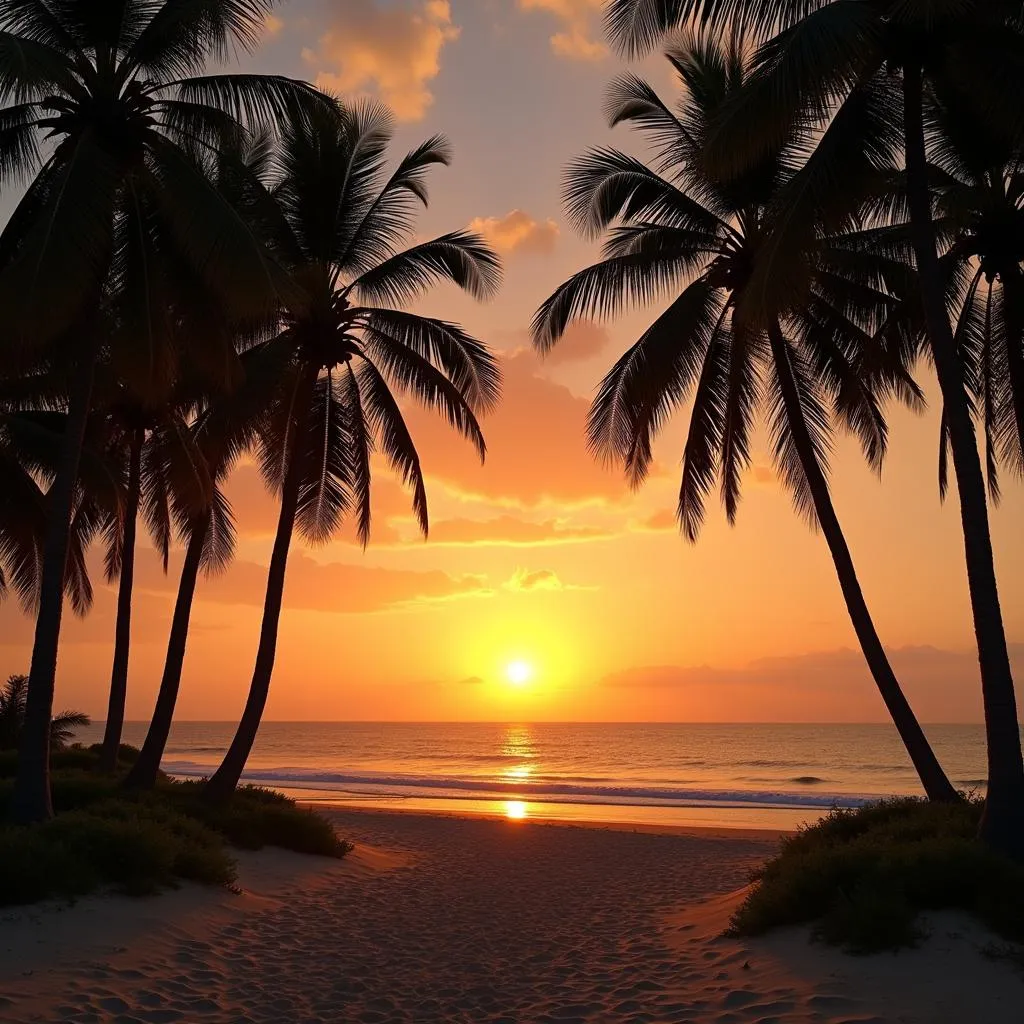 Tranquil African Beach Sunset