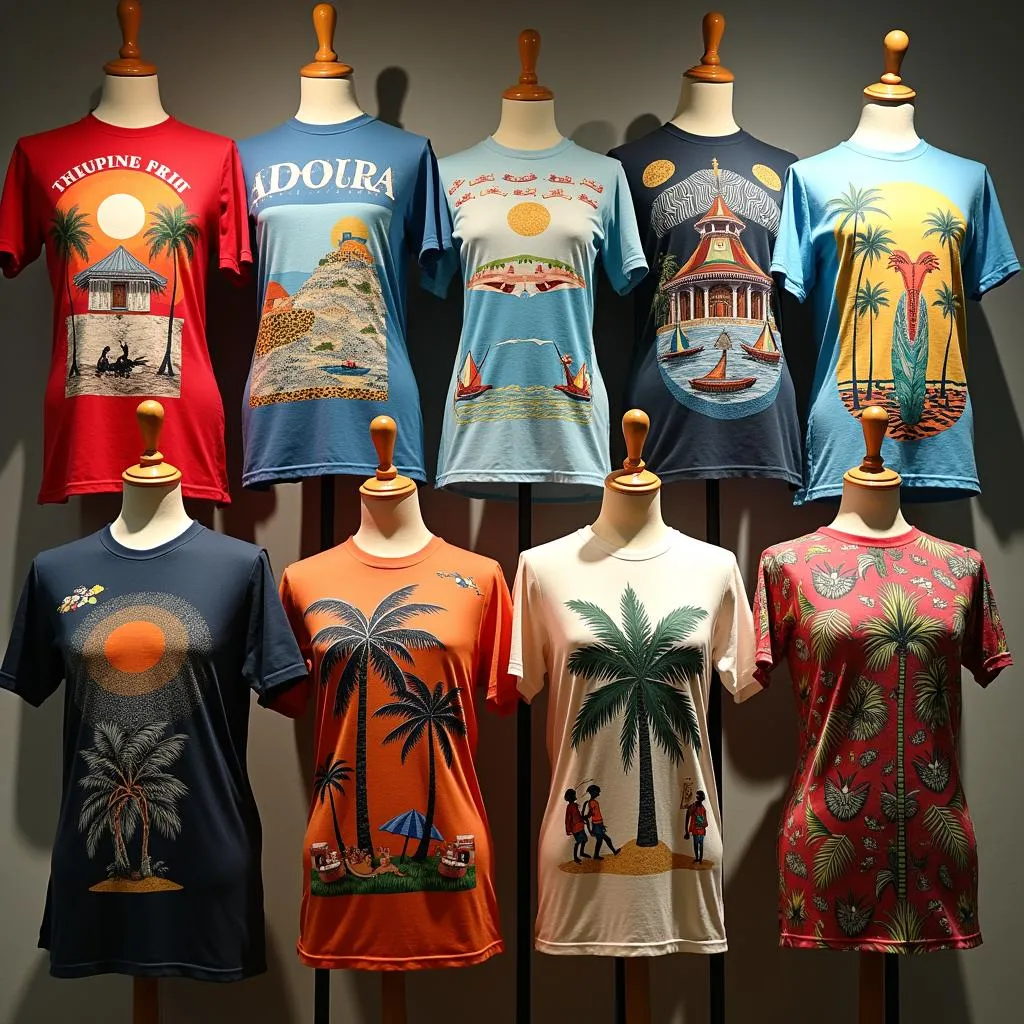 Variety of African beach t-shirts