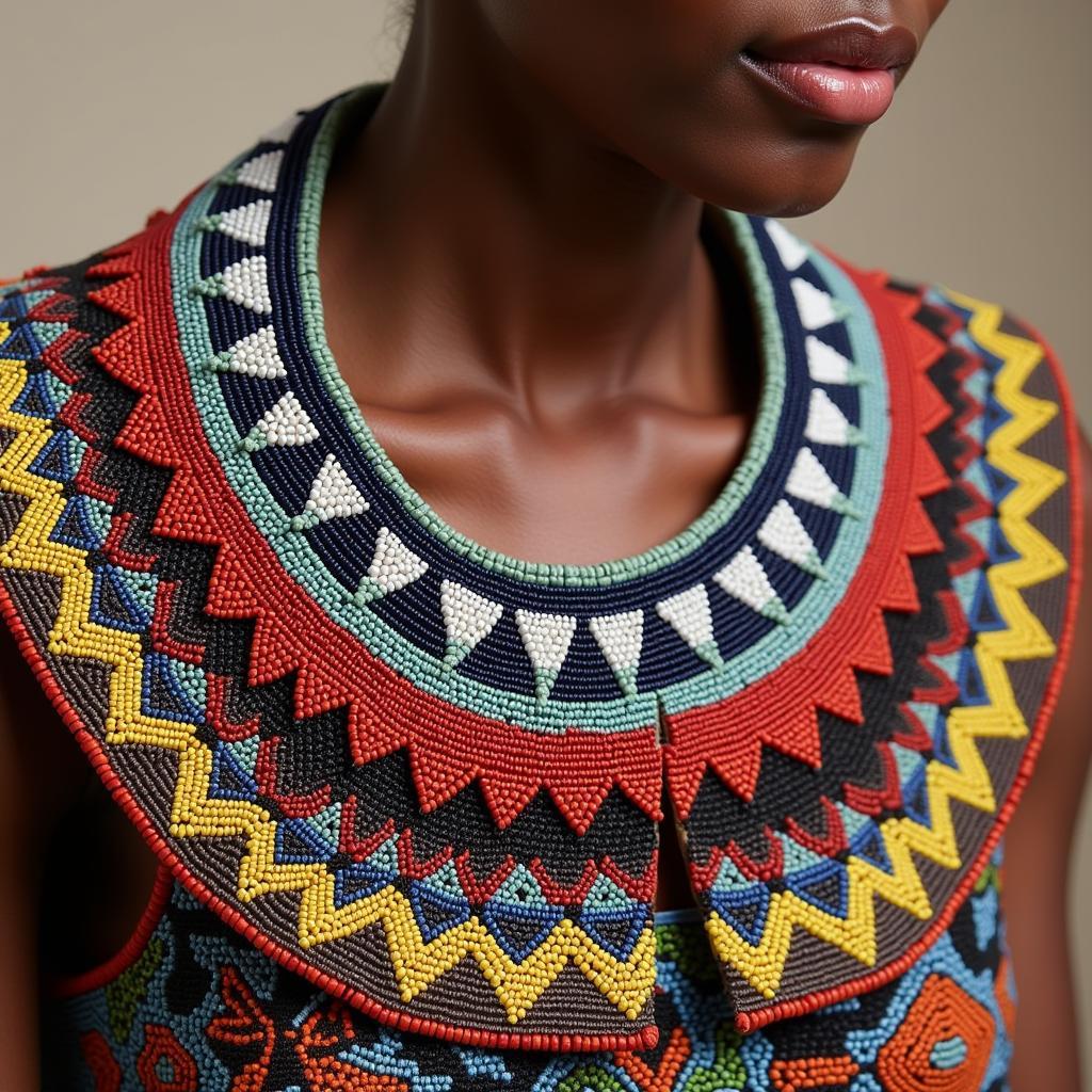 Modern interpretation of the African beaded collar necklace