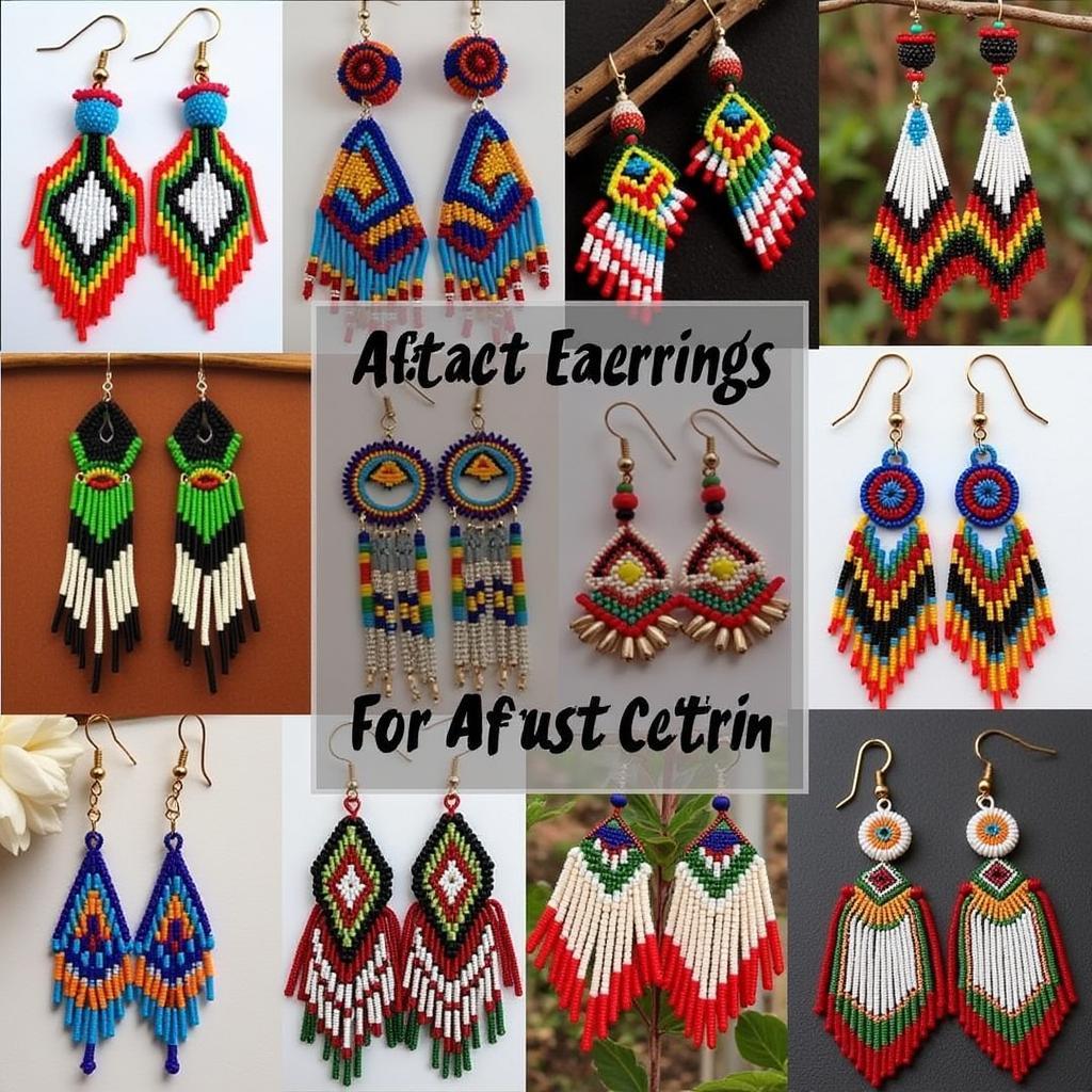 Diverse styles of African beaded earrings