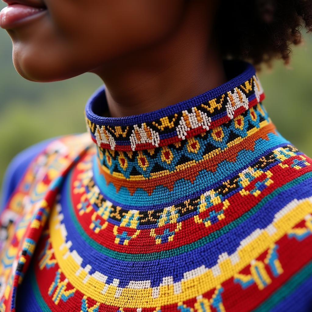 Colorful Beaded Necklace from Kenya