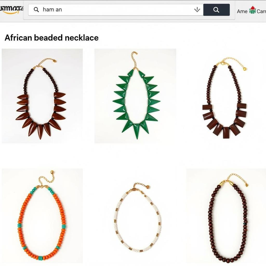 Collection of African Beaded Necklaces on Amazon