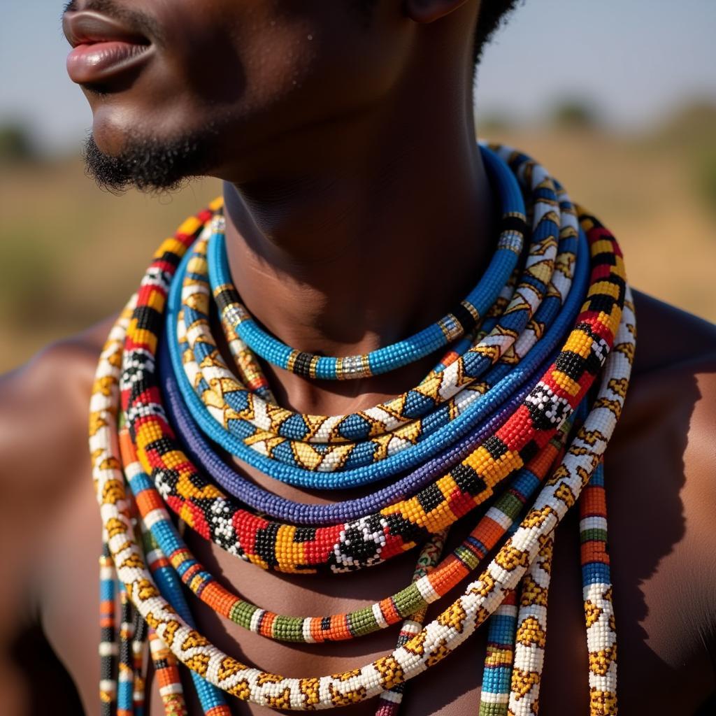 African Beaded Necklaces for Men