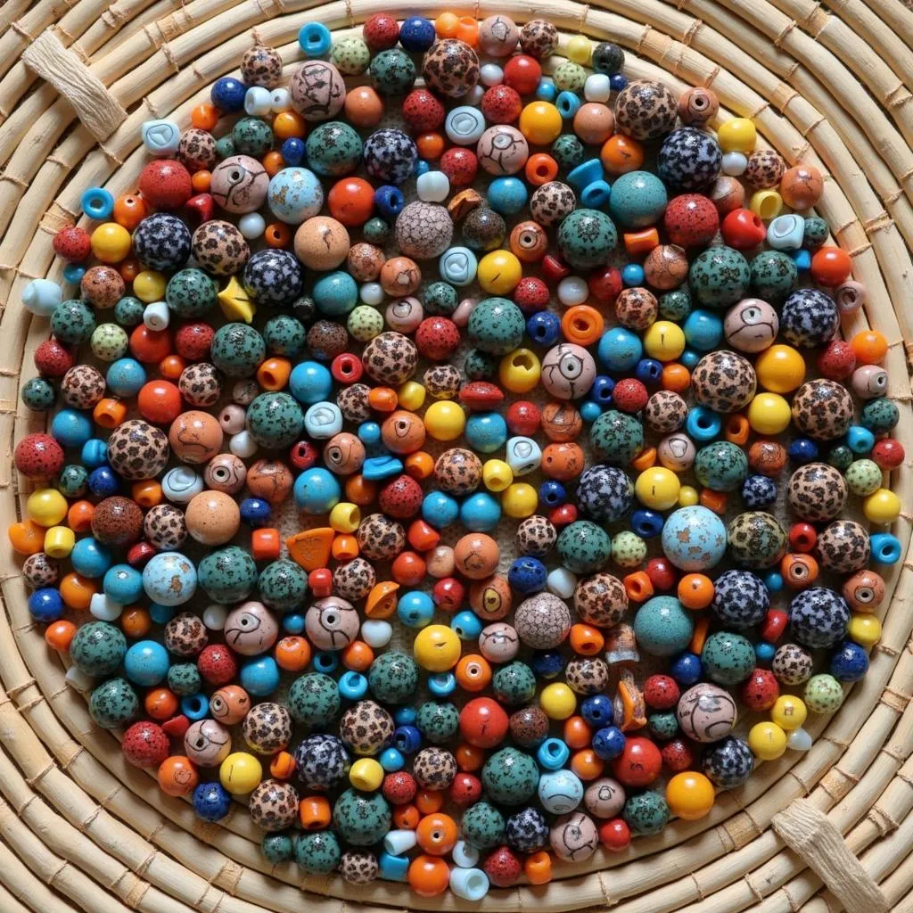 A variety of African beads for jewelry making