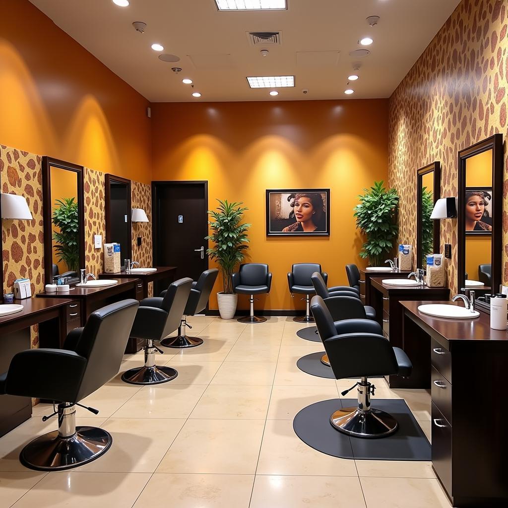 Modern and welcoming african beauty salon interior