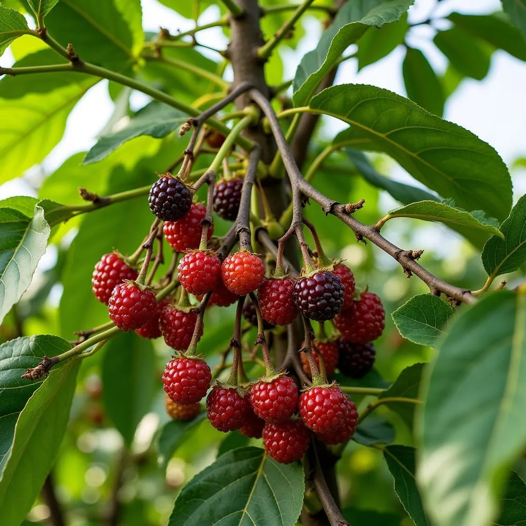 An African berry fruit tree in its natural habitat