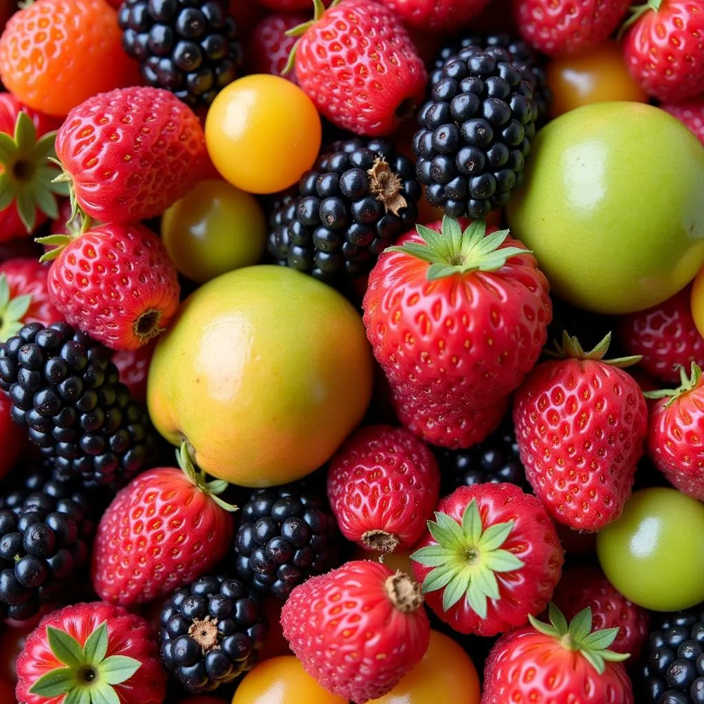 Various types of African berry fruit