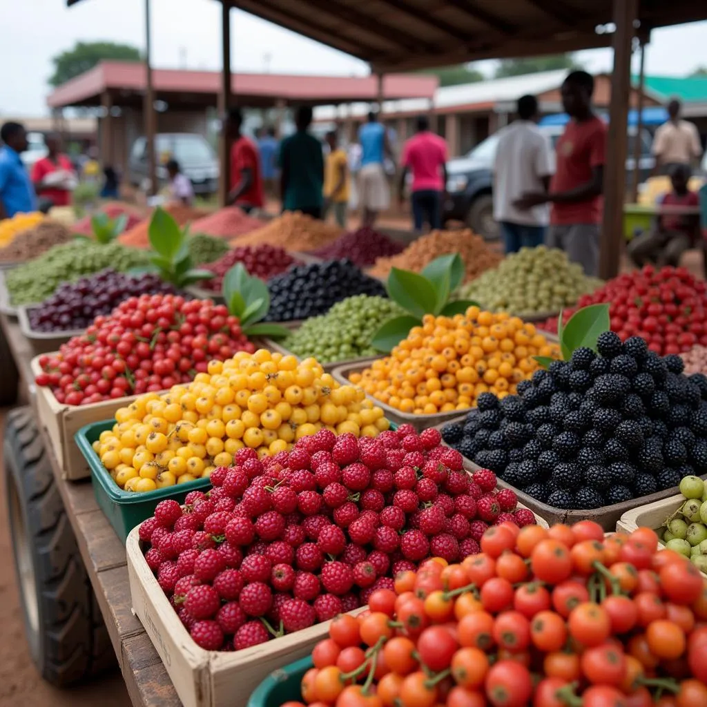 African Berrys in a Congolese Market