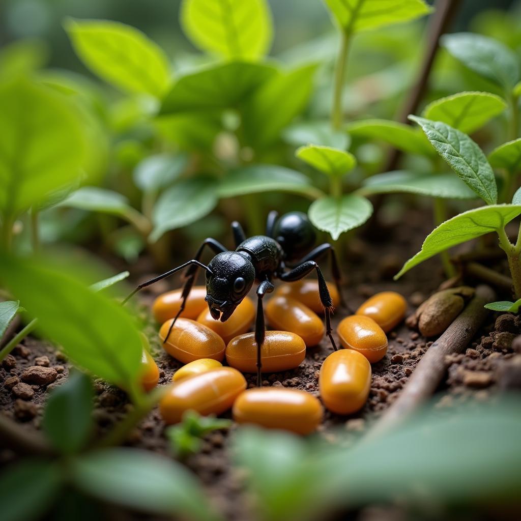 African black ant in its natural habitat